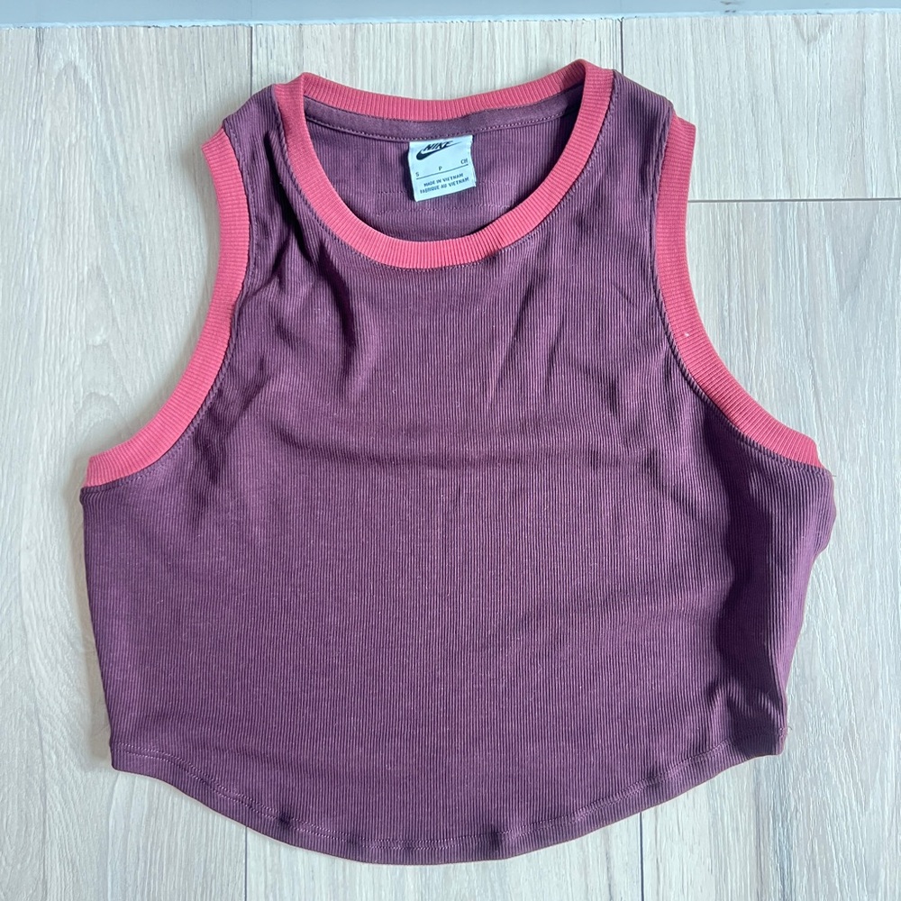 Nike Women's Maroon and Pink Tank Top